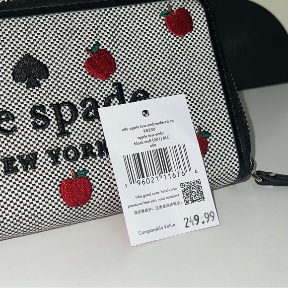 NWT Kate Spade ella apple toss embroidered - Picture 2 of 8